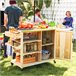 Carrito de Parrilla Acero, Madera de Abeto Outsunny Marron