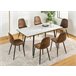 Conjunto de mesa extensible efecto mármol y 6 sillas Marron