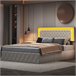 Cama con almacenamiento 200x180 Beige