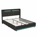 Cama, USB, LED, cama doble, cama funcional 143x211 Cama, USB, LED, cama doble, cama funcional 143x211 Negro