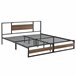 Cama doble Villach con somier - acero 184x209 Negro