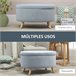 Otomano Puff Poliéster, Espuma, Madera de Caucho HOMCOM 71x51 Gris