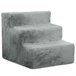 Escalera para Mascotas Melamina de Madera, Terciopelo PawHut Gris