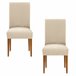 Pack 2 Fundas de Silla con Respaldo Adaptable Modelo Troya Natural/ Blanco