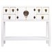 Aparador de madera de 6 cajones y 2 puertas Blanco