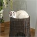 Cesta de Mimbre para Gatos Ratán PE, Metal y Poliéster PawHut Marron
