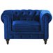 Beliani Conjunto de sofás CHESTERFIELD Azul Marino