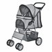 Carrito para mascotas impermeable acero / poliéster Gris