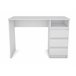 Mesa escritorio CARLOS 3 cajones y 1 estante blanco Blanco