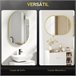 Espejo de Baño Vidrio, Aleación de Aluminio HOMCOM, hogar - baño Dorado