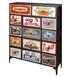 Max Home Cómoda vintage 14 cajones de tela Multicolor