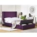 Beliani Cama con somier Terciopelo NOYERS 170x247 Azul Marino