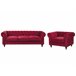 Beliani Conjunto de sofás CHESTERFIELD Rojo