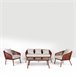 Set de jardín DALI con mesa baja, 1 sofá y 2 sillones Rojo
