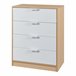 Aparador Varkaus con 4 cajones MDF 70 Natural/ Blanco