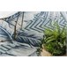 Alfombra Estructural BOTANIC 65242 Plumas, zigzag 196x290 Azul