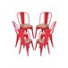 Pack 6 Sillas Torix Madera Natural Rojo