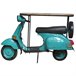 Barra botellero moto vespa de metal y madera Azul