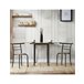 Set Mesa y 2 Sillas - Modelo LEVA - Sobre+asiento MDF - Estructuras Metal Roble