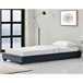 Corium Cama individual con somier tapizado en lienzo / MDF 96x214 Blanco/ Beige