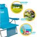 Silla mochila plegable aluminio Aktive Beach 5 posiciones Azul
