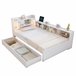 Cama juvenile de madera de pino con 2 cajónes 113x220 Cama juvenile de madera de pino con 2 cajónes 113x220 Blanco