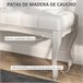 Banco de Cama Poliéster, Madera de Caucho HOMCOM Crudo
