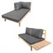 Conjunto de muebles de jardín acacia PANGKOR 4 asientos con cojines Gris