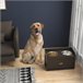 Comedero para Perros MDF, Acero Inoxidable PawHut Marron