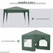 Carpa Plegable Tela Oxford, Acero Outsunny 295x295 Verde