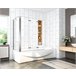 Mampara de Bañera Plegable,3 Hojas+Panel Fijo,Vidrio Templado 6mm Antical, Alture 140cm,Ancho 2cm Ajustable Blanco/ Gris
