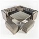 Set rinconera SEMINYAC III con mesa y puffs marrón Marron
