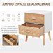 Mesita de Noche MDF y madera maciza HOMCOM 40 Blanco