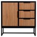 Aparador de 1 puerta y 3 cajones de madera y metal Marron