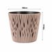 3x Maceta redonda de plastico Sandy Round Marron Claro
