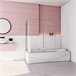 Mampara de Bañera Plegable, 2 Hojas y Panel Fijo,Vidrio Templado Antical con un Toallero 