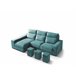 Chaise longue 4 plazas con 3 puffs FULL Azul Medio