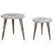 Beliani Conjunto de mesas ADRO Blanco/ Beige