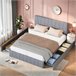 Cama, 4 cajones, cama doble, cama para adolescentes 164x209 Cama, 4 cajones, cama doble, cama para adolescentes 164x209 Gris
