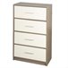 Max Home Cómoda 4 cajones de tela Blanco/ Madera