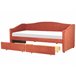 Beliani Cama con almacenaje Poliéster VITTEL 214x98 Rojo