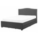 Beliani Cama con somier Poliéster MONTPELLIER 167x213 Gris Oscuro