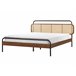 Beliani Cama con somier Madera de caucho BOUSSICOURT Marron
