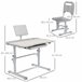 Pupitre Infantil PP, MDF, Acero ZONEKIZ 49x80 Gris