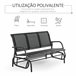 Banco de Jardín Metal, Malla Outsunny Negro