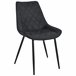 4x Silla tapizada capitoné de terciopelo SJ.0488 Negro