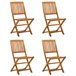 4 Sillas de jardín plegables de madera maciza de acacia Marron