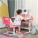 Escritorio Infantil MDF, Acero HOMCOM 70x50 Rosa