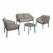 Set jardín MIKA sofá 2 plazas, 2 sillones y mesa de centro Beige