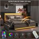 Cama, USB, cabecero LED, cama para adolescentes 148x213 Cama, USB, cabecero LED, cama para adolescentes 148x213 Beige